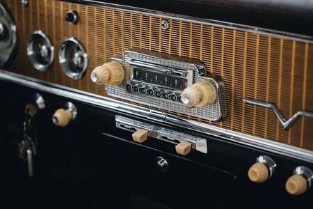 The interior of the Old Car.の写真素材
