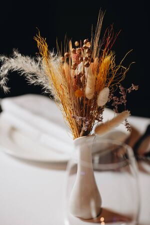 luxury tableware beautiful table setting in restaurantの写真素材