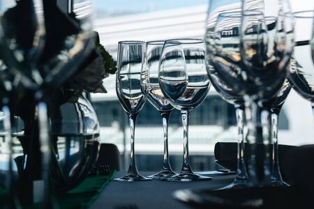 luxury tableware beautiful table setting in restaurantの写真素材