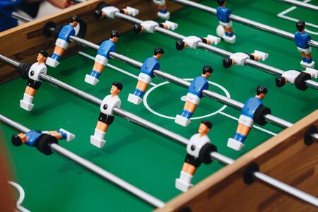 foosball table soccer .sport teame football playersの写真素材