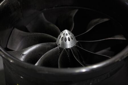 Turbo-jet engine of the plane, close up.の写真素材