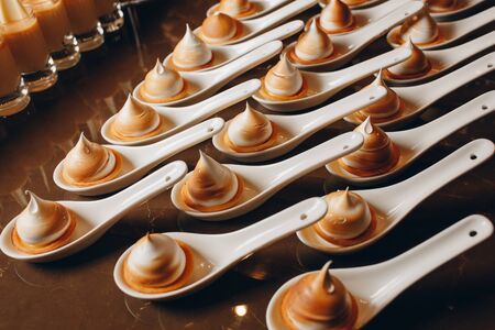 sweet Christmas treat Bizet in a luxurious restaurant.の写真素材