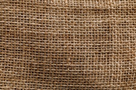 burlap texture background close-up with space for text.の写真素材