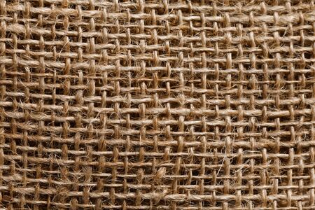 burlap texture background close-up with space for text.の写真素材