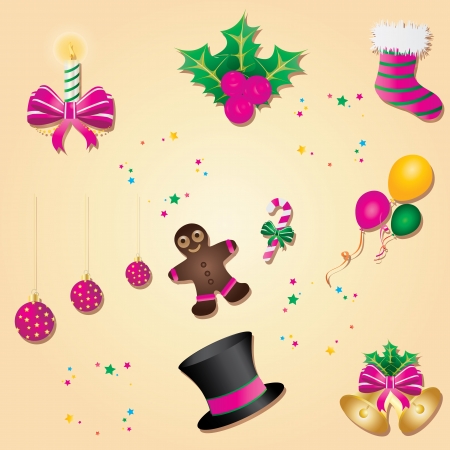 Vintage Christmas card withのイラスト素材