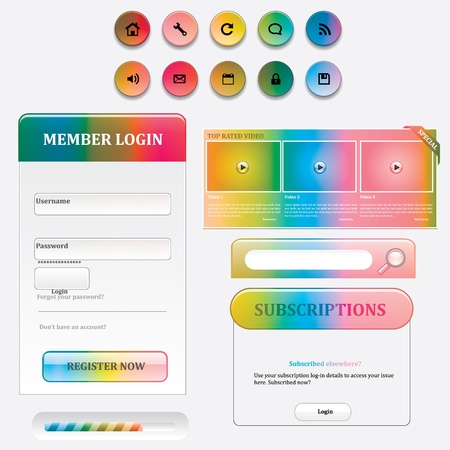 Web UI Elementsのイラスト素材