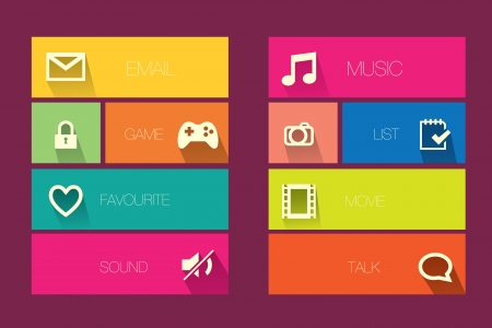 Basic Flat icon set for Web and Mobile Applicationのイラスト素材