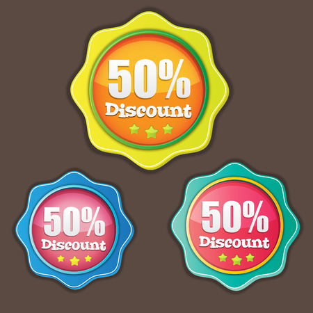 Set of vector sales labels and sticker graphics のイラスト素材