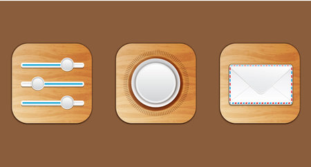 wooden iconのイラスト素材