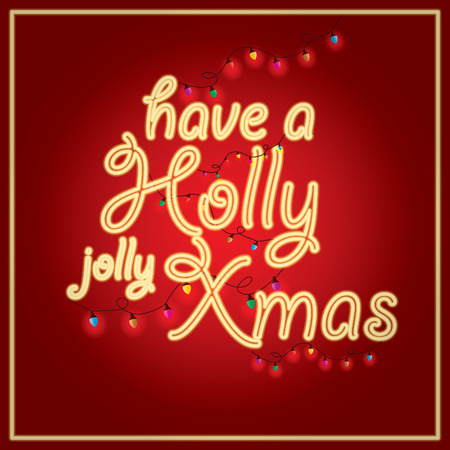 Merry Christmas lettering vector illustrationのイラスト素材