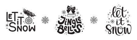 Vector handwritten christmas wishes for amazing holiday greeting cards hand drawn winter lettering winter isolated on white background.のイラスト素材