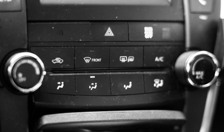 Car dashboard black and white
