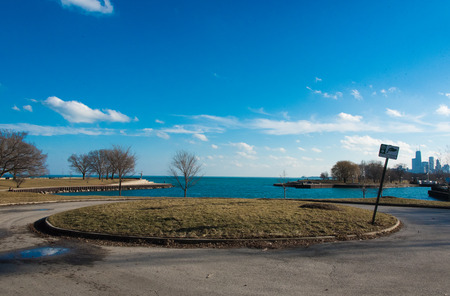 Park on a Michigan Lakeの写真素材