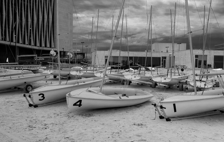 Boats on a beachのeditorial素材