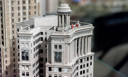 Miniature Chicago Downtown buildings and skyscrapers installationの写真素材