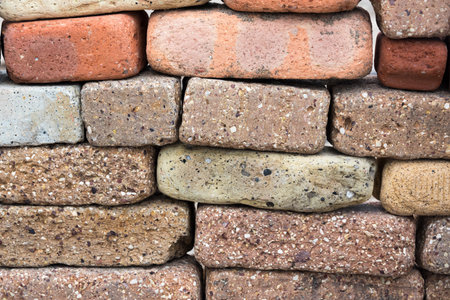 Red and orange bricks stacked on each other