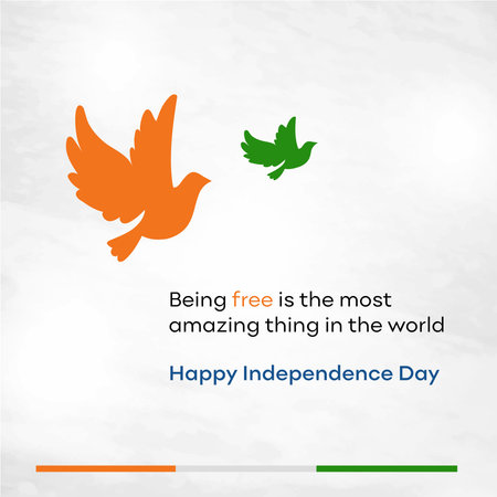 India Independence Day, Being Free Creative Typography Social media Post Vector Design Template....