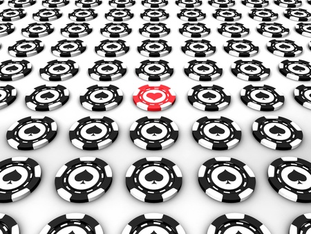 Casino chips over white backgroundの写真素材