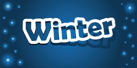 Vector illustration  Winter text  Realistic cut, takes the background color  のイラスト素材
