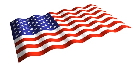 flying the U S  flag  isolated 3d rendering の写真素材