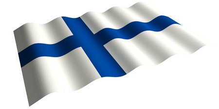 the flag of Finland  isolated 3d rendering の写真素材