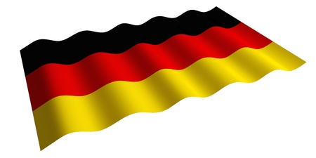 flying the flag of Germany  isolated 3d renderingの写真素材