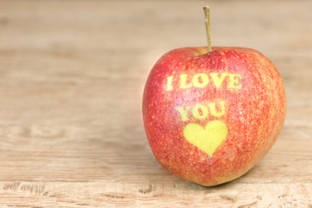 Apple with messageの写真素材