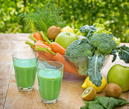 Green smoothie is refreshing and invigorating drinkの写真素材