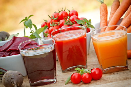 Fresh vegetable juicesの写真素材