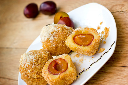 Desserts, delicacy - Dumplings with plumsの写真素材