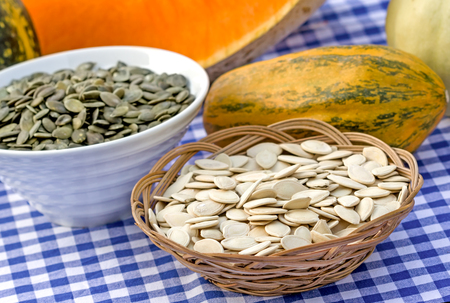 Pumpkin seeds - healthy ingredient in the diet and particularly for men (natural remedy for prostate)の写真素材