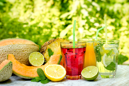 Healthy and refreshing drinks (beverages) are an essential part of a healthy dietの写真素材