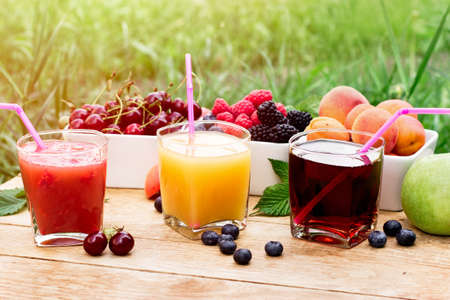 Healthy, refreshing drink made with fresh organic fruit, homemade fruit juice, freshly squeezed juiceの写真素材
