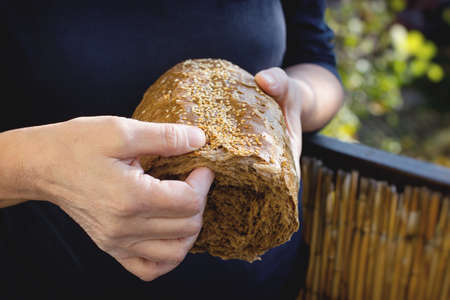 The basis of nutrition for many is inaccessible, bread is a symbol of life, let's be humane, let's help hungry peopleの写真素材
