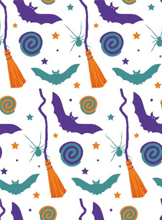 Seamless Halloweeen cartoon patternのイラスト素材
