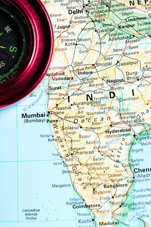 compos and indian, mapの写真素材