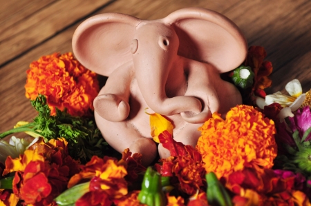 God Ganesha Closeup Poona,Maharashtra,Indiaの写真素材