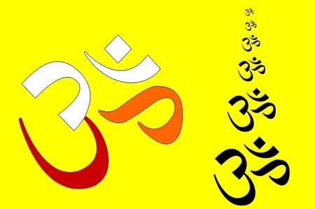 Aum is an ancient symbol and the holiest word in hindu religion It is considered tobe the primeval sound of nature,poona, maharashtra, indiaの写真素材