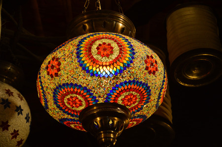 Colourful lampshadeの写真素材