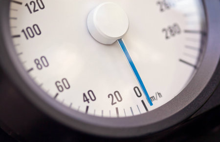 Motorbike odometer with speed 0 km/h