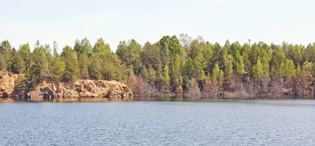 Panoramic view of rocky shore