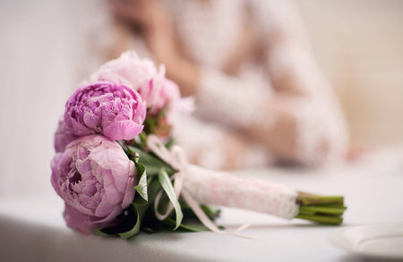 Pink bouquet of the brideの写真素材
