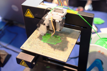 3D - Three dimensional printing machine.