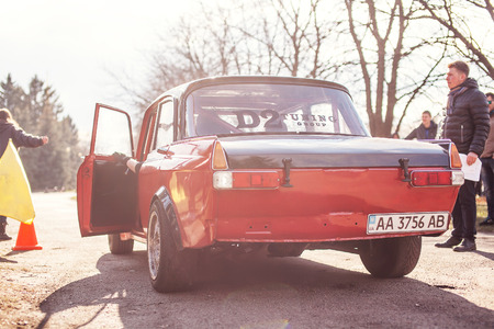 KIEV, UKRAINE - April 4, 2015: Battle drift car.のeditorial素材
