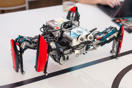 Black plastic mechanical robot spider.の写真素材