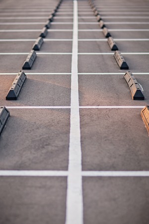 Empty car parking with white rows.の写真素材