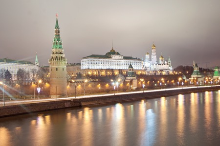 Moscow Kremlin at night. Russia.の写真素材