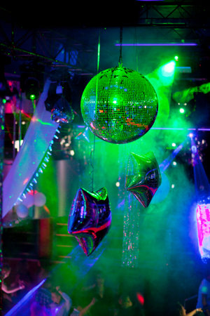 Mirror ball rolling in the night club.