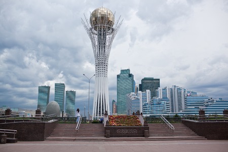 ASTANA,KAZAKHSTAN - July 15, 2016: Baiterek - a monument in the capital of Kazakhstan, Astana, one of the main attractions of the cityのeditorial素材