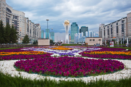 ASTANA, KAZAKHSTAN - July 15, 2016: Baiterek - a monument in the capital of Kazakhstan, Astana, one of the main attractions of the cityのeditorial素材